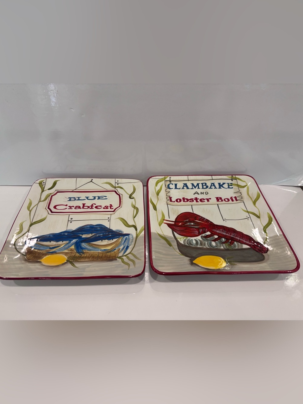 Certified international Kate McRostie coastal seafood plates - set of 2